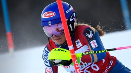 Mikaela Shiffrin's slalom title defence will have to wait after the event was postponed on Wednesday because of high winds. 775061230-0038