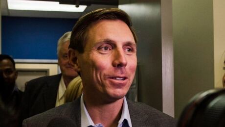 Patrick Brown speaks to media following a meeting at the Conservative Party headquarters in Toronto on Friday. Ont Opposition 20180216
