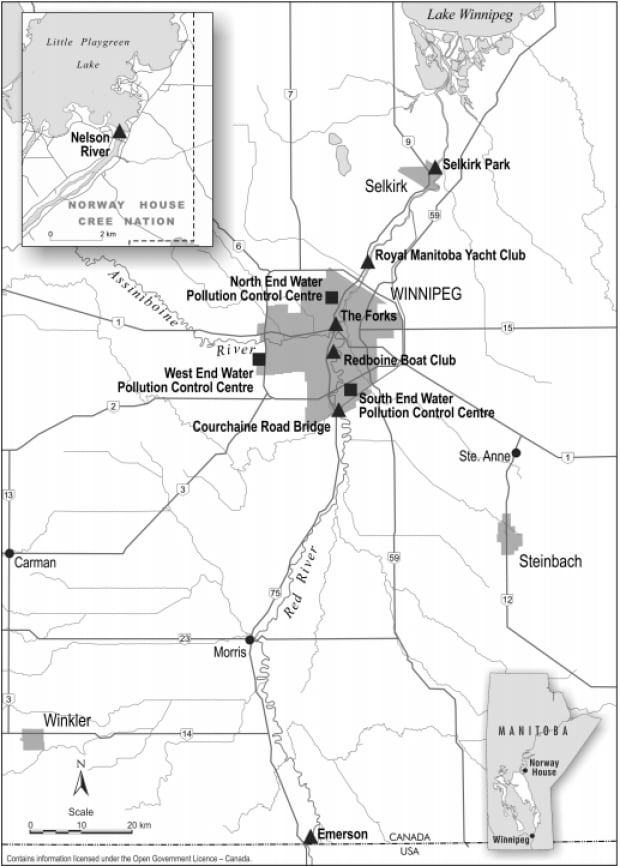 Sample site microplastics manitoba