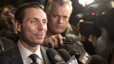Ontario PC Leadership candidate Patrick Brown leaves the Ontario PC Party Head Offices in Toronto on Tuesday, February 20, 2018. THE CANADIAN PRESS/Chris Young Patrick Brown Ontario PC headquarters Toronto