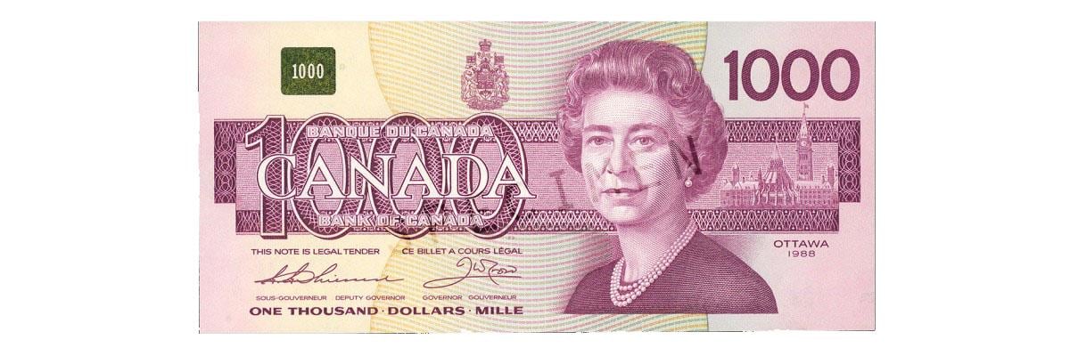 Used Condition Single Note Canadian Bank Note CANADA 5 DOLLARS Banknotes