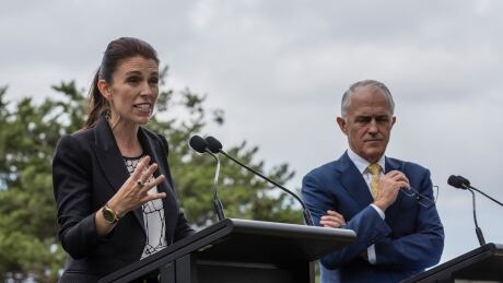New Zealand Prime Minister Jacinda Adern and the Australian Prime Minister Malcom Turnbull met Friday at Kirribilli House in Sydney. New Zealand said an offer to take in about 150 refugees remains on the table, but Turnbull said it want to see its existing agreement with the U.S. through. Adern-Turnbull