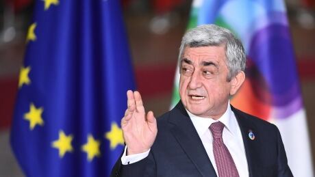 Armenia's Serzh Sargsyan stepped down as president earlier this week, and is expected to make a play for prime minister, which will become the country's most powerful position after a change to the constitution. AFP_UK015-SARGSYAN