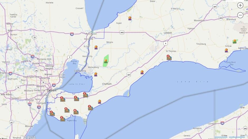 Power Outages In Essex Chatham Kent Due To High Winds Cbc News