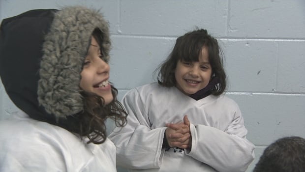 Syrian kids playing hockey
