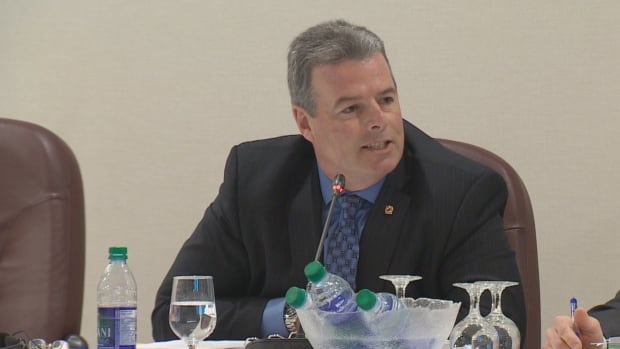 NB Power President Keith Cronkhite is in charge of reducing the utility's debt load of $4.9 billion and a reliably operating nuclear plant will be key to making that happen. Keith Cronkhite speaks into a microphone