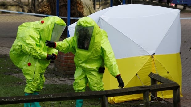 A forensic tent last week covered the bench where Sergei Skripal and his daughter Yulia were found. The investigation into their poisoning is ongoing, but Britain's prime minister offered new details on Monday.