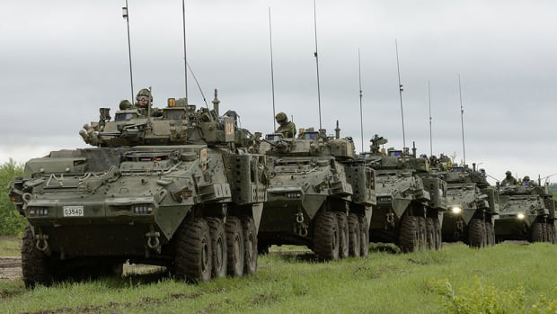 In this promotional image, taken by the Canadian Forces and hosted on the General Dynamics website, General Dynamics Land Systems Canada Lav 6 vehicles like the ones being sold to Saudi Arabia are shown carrying troops.