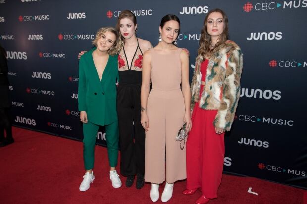 Members of The Beaches spotted on the red carpet, they won Breakthrough Group of the Year.