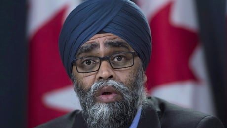 Defence Minister Harjit Sajjan speaks at an announcement on fighter jets at the National Press Theatre in Ottawa on Tuesday, Dec. 12, 2017. Defence Minister Harjit Sajjan