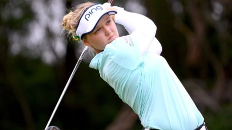 Canada's Brooke Henderson watches her shot during the fourth round of the Lotte Championship on Saturday. henderson-brooke