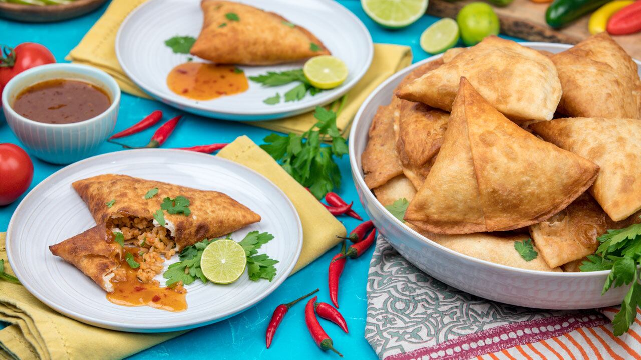 Recipe Cheesy Bean Burrito Samosas Cbc Life