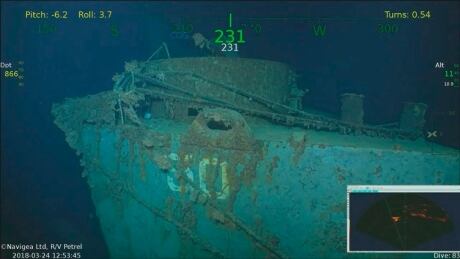 This March 24, 2018 photo provided by Paul G. Allen shows the starboard stern quarter of the light cruiser USS Helena. Nearly 75 years after the USS Helena was sunk by Japanese torpedoes in the waters off the Solomon Islands in the South Pacific, an expedition backed by Microsoft co-founder Paul Allen reported finding its wreckage. The March 23, 2018 discovery revives stories of the battle-tested ship's endurance and the nearly unbelievable survival story of 165 of the crewmen. In all, 732 of the 900 crew survived its July 5, 1943 sinking. (Paul G. Allen via AP) USS Helena Wreckage Found