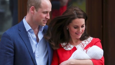 Kate, the Duchess of Cambridge, and Prince William leave the Lindo Wing of St Mary's Hospital in London with their new baby boy Monday. BRITAIN-ROYALS/BABY
