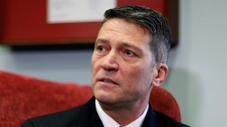 U.S. President Donald Trump's nominee to be U.S. Secretary of Veterans Affairs, Navy Rear Adm. Ronny Jackson, meets with Senator Jon Tester (D-MT) at his office on Capitol Hill in Washington, U.S., April 17, 2018. USA-TRUMP/VETERANS