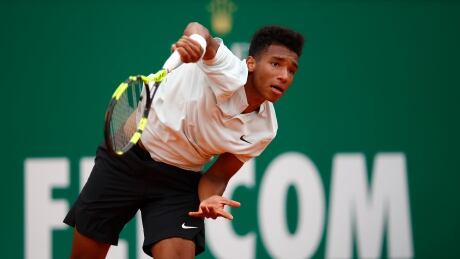 Montreal's Felix Auger-Aliassime, pictured earlier this year, won his first-round qualifying match for the French Open on Monday. 775150921JC00005_ATP_Master