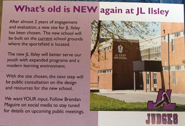 New J L Ilsley High School To Be Located Behind Current Building Cbc News