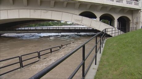 A flooded pathway that passes underneath Calgary's Centre Street Bridge is seen in this file photo from June 2013. Calgary pathway flood