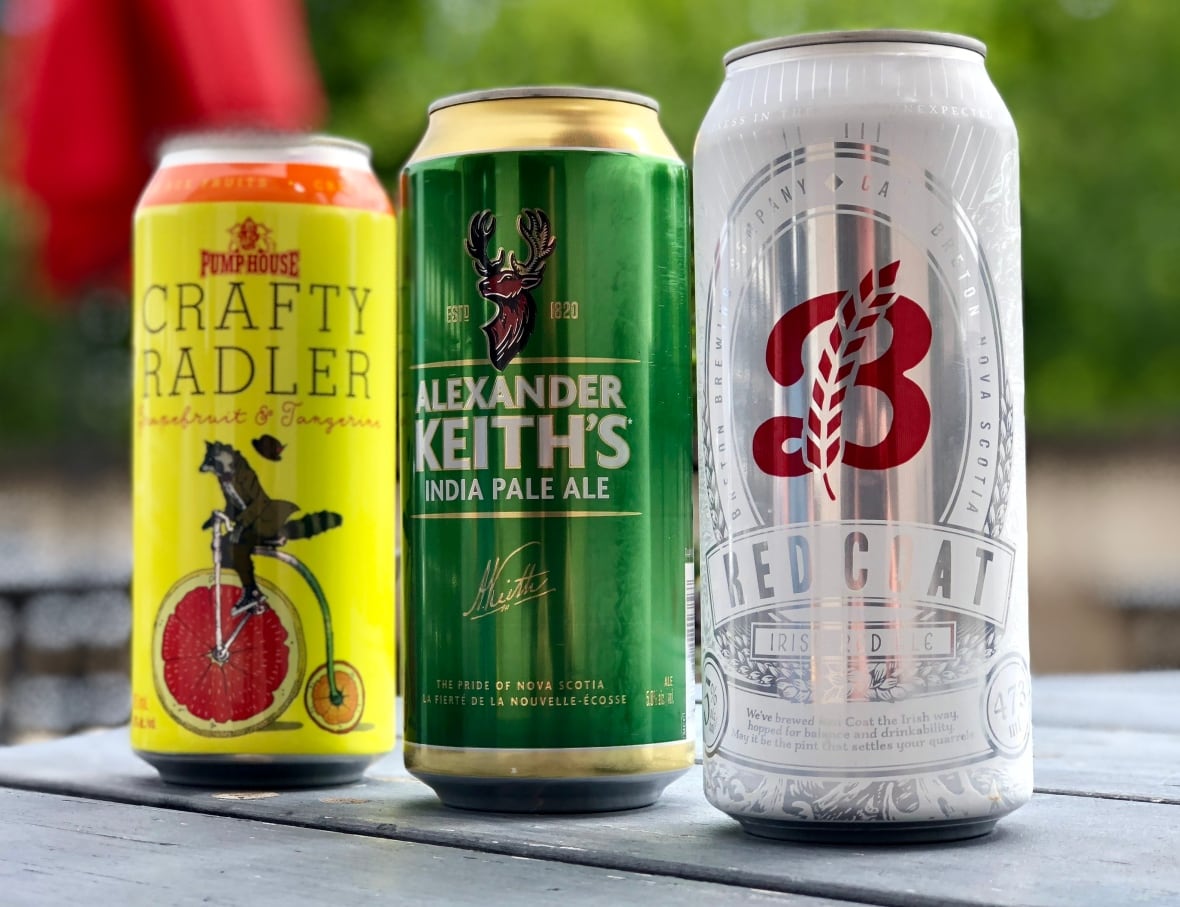 Three cans of beer.