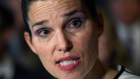 Minister of Science, Sport and Persons with Disabilities Kirsty Duncan makes an announcement on the elimination of harassment, abuse and discrimination in sport in the Foyer of the House of Commons on Parliament Hill in Ottawa on Tuesday, June 19, 2018. Sport Abuse Harassment 20180619