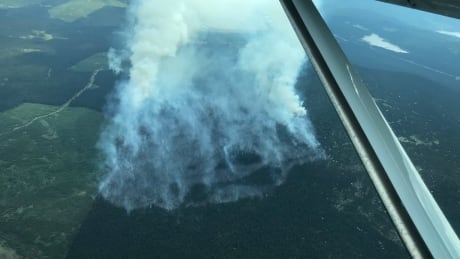 The B.C. Wildfire Service said this fire burning west of Burns Lake is the largest in the province at 90 hectares. It's not threatening any communities, but the service said smoke is highly visible. burns lake fire