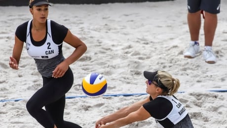 Canada's Heather Bansley, right, and Brandie Wilkerson earned silver at a FIVB beach volleyball world tour stop in Ostrava, Czech Republic. Volleyball Bansley Wilkerson Silver Czech Republic