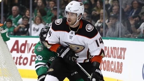 Centre Adam Henrique has signed a five-year extension worth $29.1 million US with Anaheim after combining to score 24 goals and 50 points in 81 games with New Jersey and the Ducks last season. henrique-adam-180309-1180