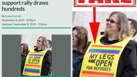 British politician called out for sharing 'fake news' photo of Saskatoon refugee rally