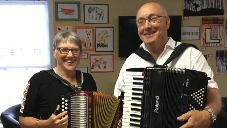 Marion and Wilf Hunt enjoy playing the accordion together. The couple has been married for 47 years and pick up a gig or two where they can. Marion and Wilf Hunt