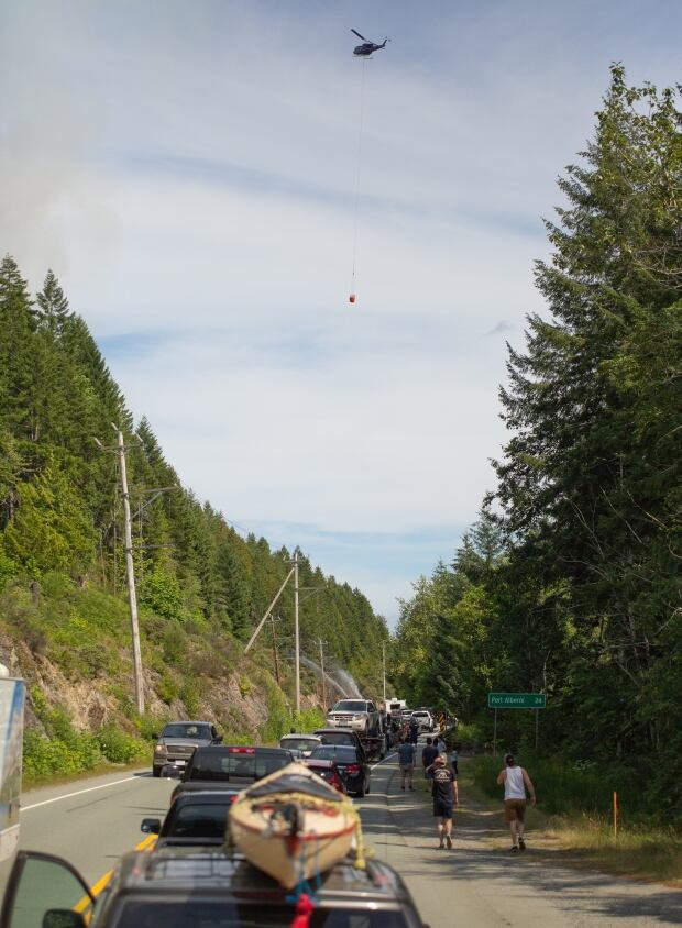 Highway 4 sees significant delays near Port Alberni, B.C., due to humancaused wildfire CBC News