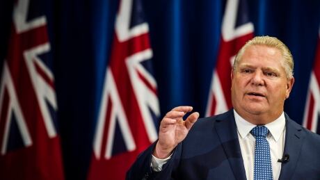 Ontario Premier Doug Ford makes an announcement at Queen's Park in Toronto, on Friday, July 27, 2018. Ford says he will significantly reduce the number of Toronto city councillors just months before the fall municipal election.THE CANADIAN PRESS/Christopher Katsarov Ont Toronto Council 20180727