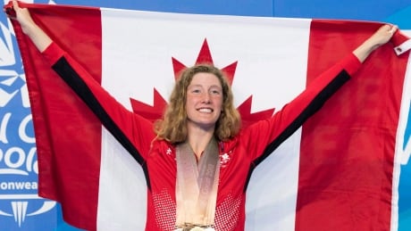 Taylor Ruck poses with the eight medals she won at the Commonwealth Games earlier this year. The 18-year-old is one of a number of teenage sporting stars to emerge in Canada in recent years. Canada Top Teens Glance 20180814