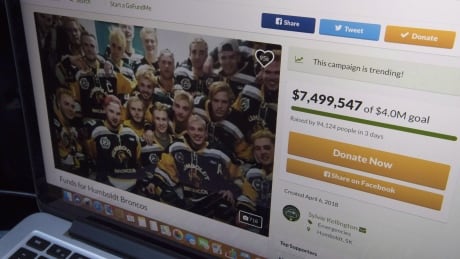 A court hearing related to money raised following the Humboldt Broncos bus crash is the first real test of Saskatchewan's efforts to regulate crowdfunding campaigns, says the lawyer for the memorial fund. The Humboldt Broncos Memorial Fund Inc. will ask the Saskatchewan Court of Queen's Bench for an initial order Wednesday that would declare a GoFundMe campaign a public appeal, authorize the money to be held in trust and approve an interim payment of $50,000 each to the 13 survivors and the families of the 16 people who died after the April 6 crash. The GoFundMe campaign raised $15.2 million in donations from all over the world. Sask Bus Crash GoFundMe 20180814
