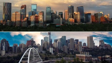 Edmonton skyline Calgary skyline