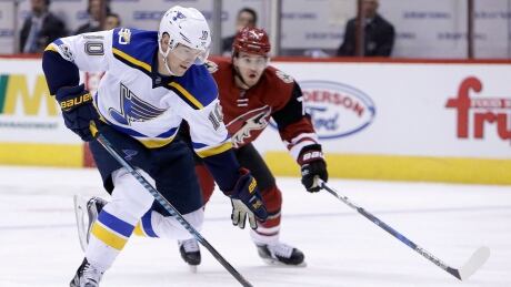 The Oilers signed former Blues forward Scottie Upshall, left, to a professional tryout on Sunday. upshall-scottie-081918