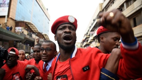 Musician turned politician Robert Kyagulanyi Ssentamu, aka Bobi Wine, has been charged with treason. AFP_17H31O