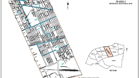 A map of Windsor's Ward 5. Windsor Ward 5