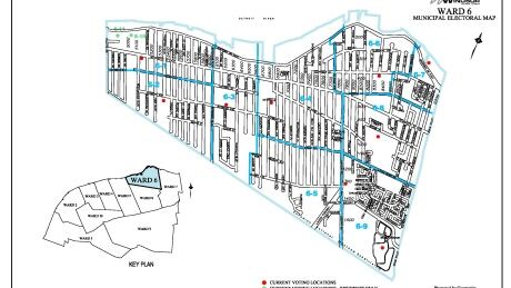 A map of Windsor's Ward 6. Windsor Ward 6