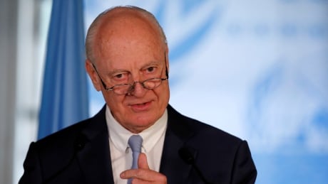 UN Syria envoy Staffan de Mistura said Thursday it's crucial to provide humanitarian corridors to evacuate civilians from Idlib ahead of any heavy fighting. MIDEAST-CRISIS/SYRIA-UN