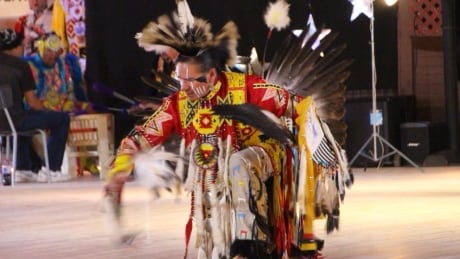 Conrad Medicine Rope takes part in a powwow, in regalia that was among the items stolen in a theft that occurred early on Aug. 30.
Conrad