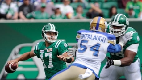 The Roughriders have now won three of four games since Zach Collaros' return from a concussion. FBO CFL Blue Bombers Roughriders 20180902
