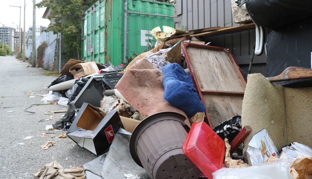 'It's disgusting' Illegal garbage pile swells in East Hastings alley