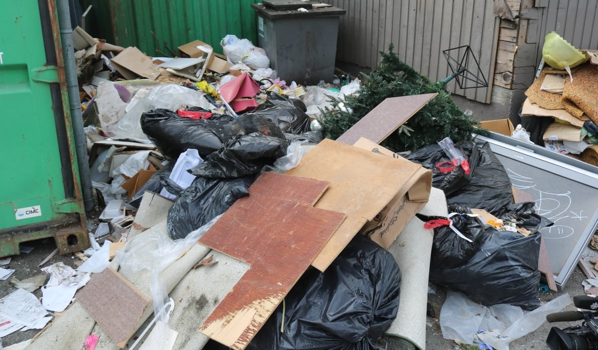'It's disgusting' Illegal garbage pile swells in East Hastings alley