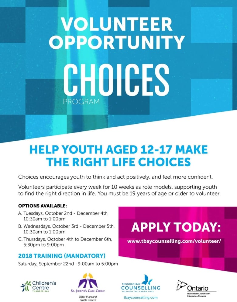 CHOICES program to help youth atrisk in Thunder Bay recruiting