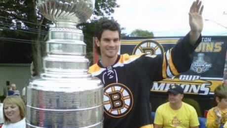 Adam McQuaid won the Stanley Cup with the Boston Bruins in 2011. He brought the Cup to P.E.I. that summer. Adam McQuaid