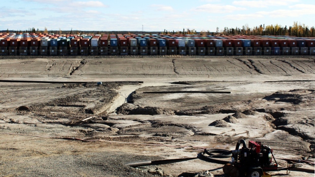 Cast a ballot, learn about Giant Mine: public info session on arsenic trioxide takes place on election night; Here are rows and rows of about 360 shipping containers, filled with the toxic remnants of the roaster building, which used to separate the gold from the rocks\. These shipping containers will eventually be buried underground, according to the remediation project's deputy director Natalie Plato\. 