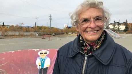 Amanda Rendell has been dubbed the "grandmother of the skateboard park" by Whitehorse skateboarders for her work picking up litter at the park. Amanda Rendell