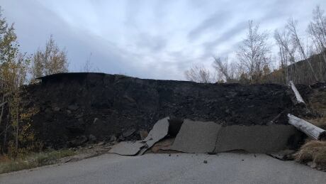 A landslide has rendered the one road in or out of Old Fort, B.C., near Fort St. John, completely impassable. Old Fort landslide