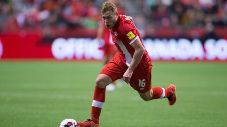 Scott Arfield, pictured above at a World Cup qualifying match in 2016, was named captain of Canada's men's soccer team. arfield-scott