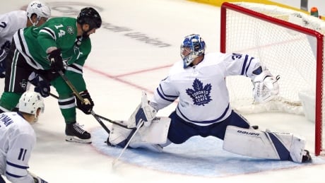 Toronto Maple Leafs goaltender Frederik Andersen (31) will be out day-to-day with a knee injury. The team made the announcement Monday afternoon. andersen-frederik
